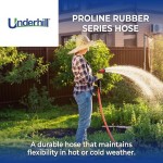 Underhill Proline Seri Karet Selang Taman Tugas Berat untuk Air Panas atau Dingin, Ringan, 500 PSI BP, 150 PSI WP, H75-075PRO-R 3/4 Inci x 75 ft Merah